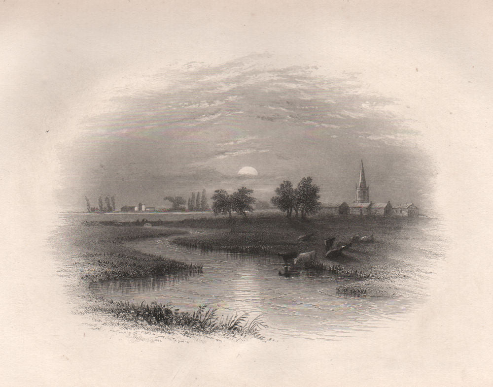 SCROOBY, Nottinghamshire. Pilgrim fathers. BARTLETT 1854 old antique print